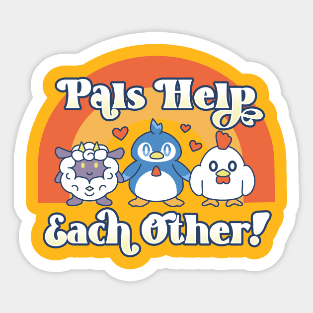 Pals Help Each Other Sticker by TeeMagnet